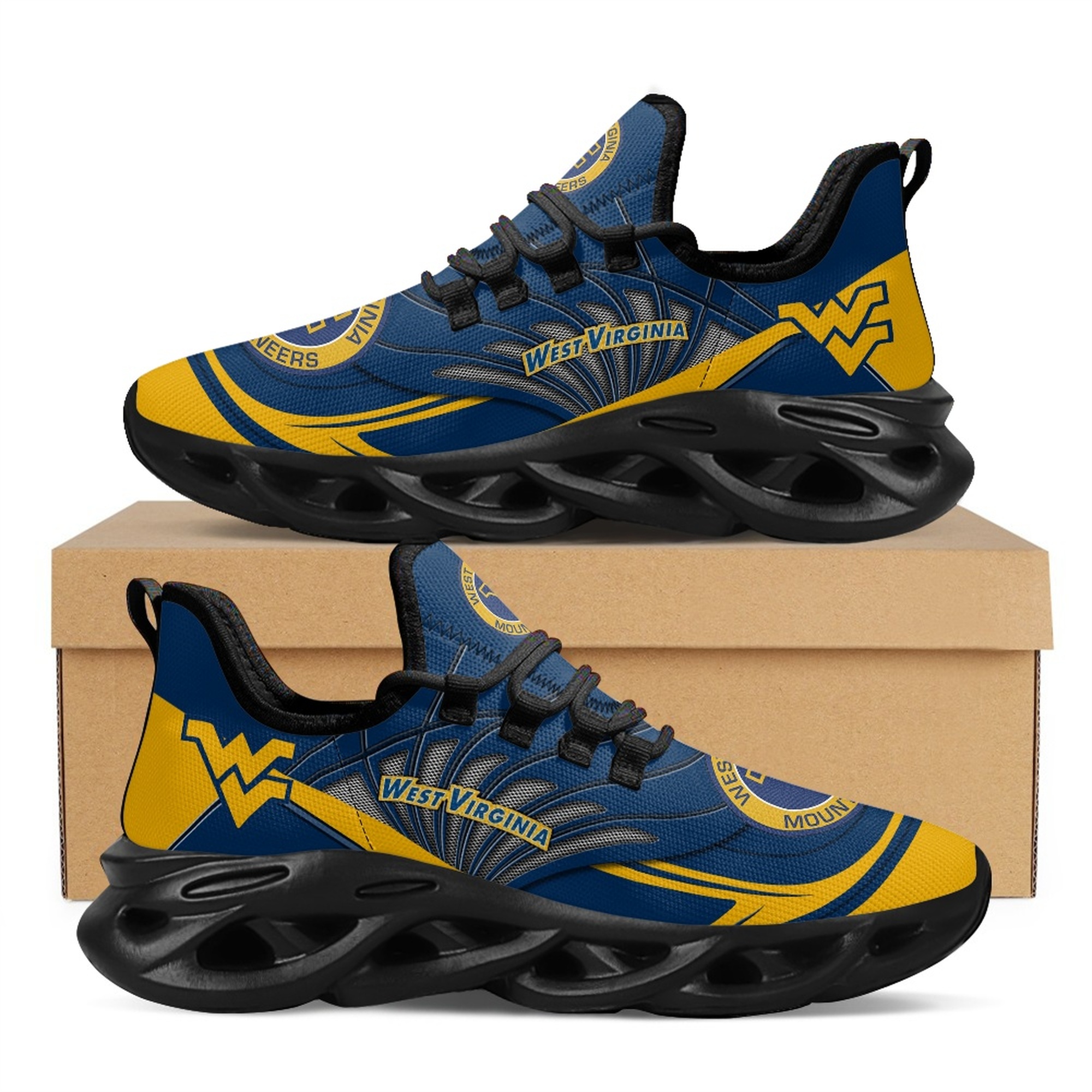 Women's West Virginia Mountaineers Flex Control Sneakers 002